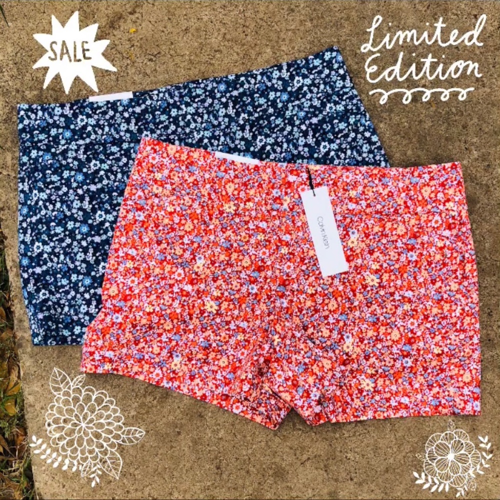 2 Calvin Klein Floral Shorts